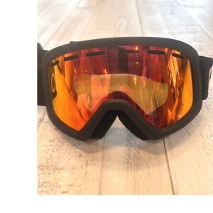 Giro Ski Goggles Red Mirror Lens Black Frame Adjustable Strap SZ SM or Youth